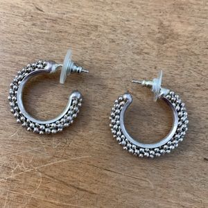Silver Pierced Earrings with 1” beaded loops